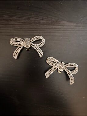 Rhinestone Bow Shoe Clip Set